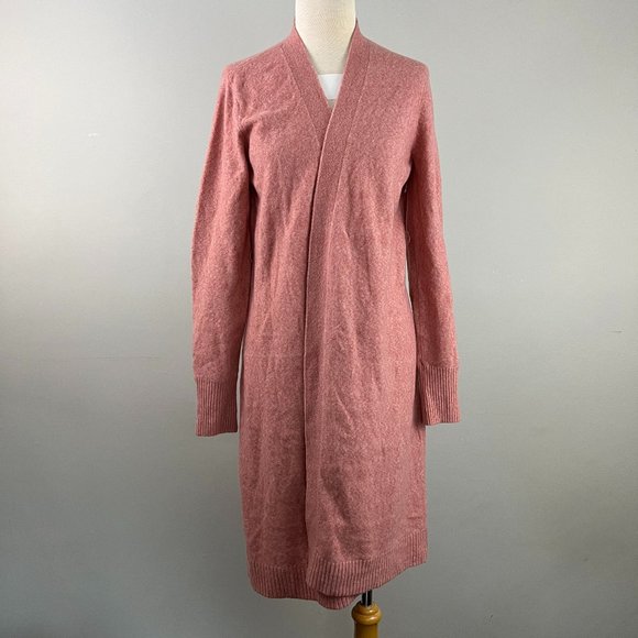 RACHEL PARCELL Pink Long Cardigan with Pearl Detailing (no size tag) - Picture 2 of 7